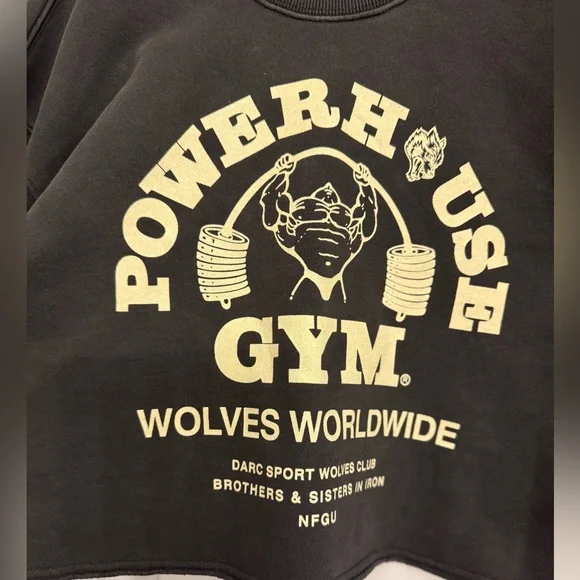 Darc Sport Black Crew Neck cropped Sweater - Picture 2 of 4